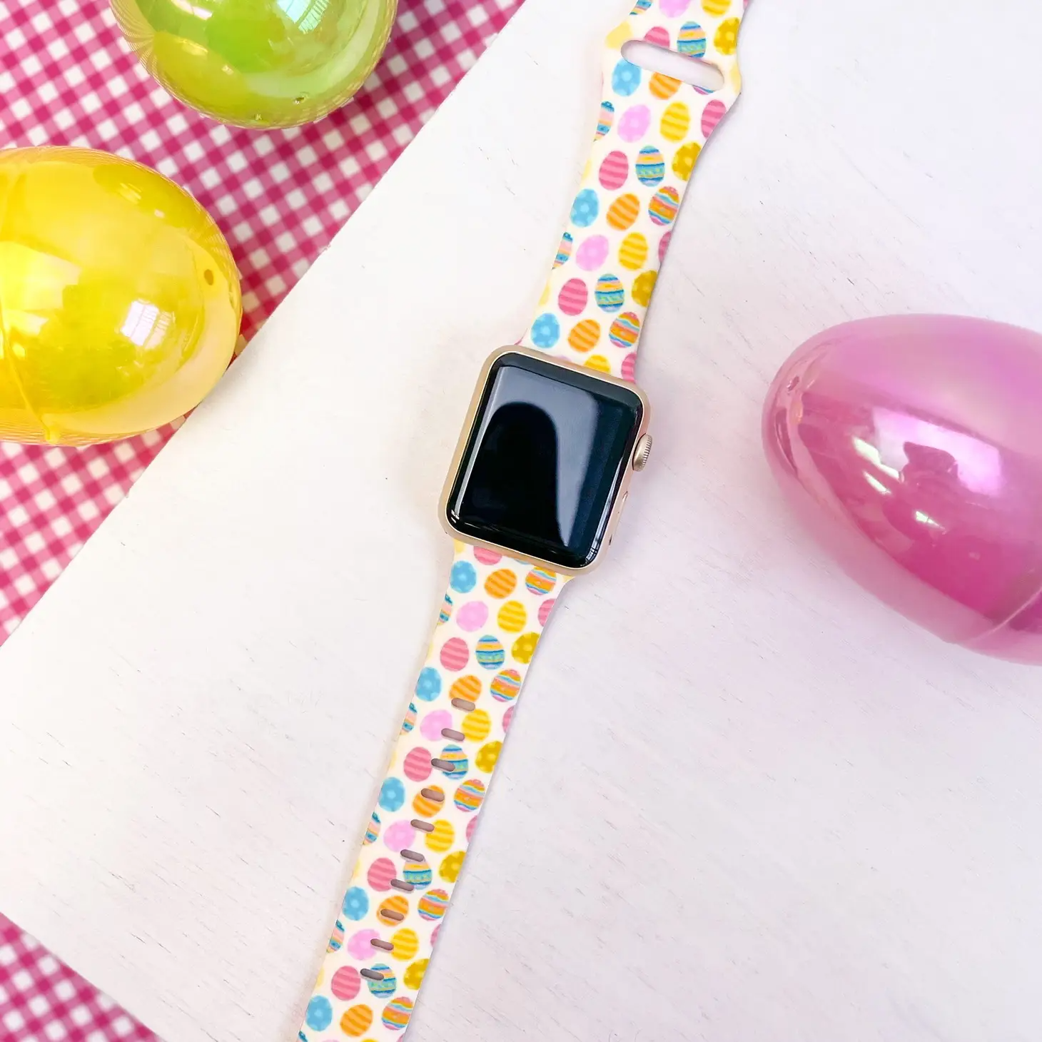 Watercolor Egg Silicone Smart Watch Band