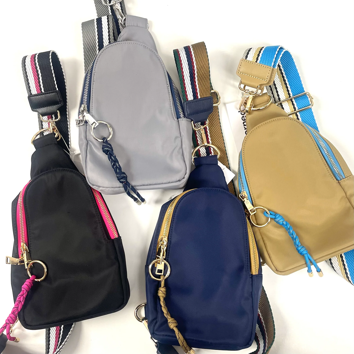 Ahdorned Nora Nylon Sling/Crossbody Bag w/ Detachable Strap- Four Colors —  DazzleBar