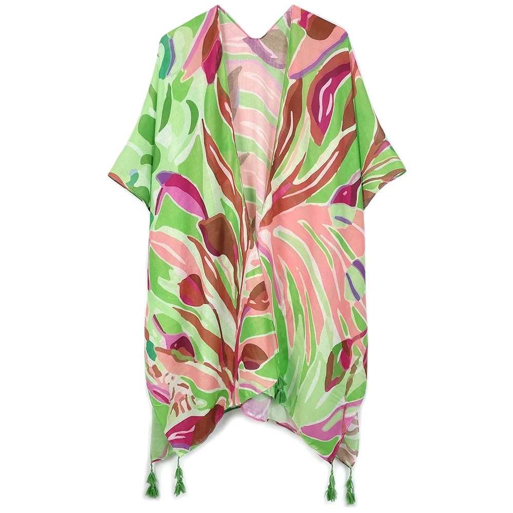 売れ筋商品|||アンクライン カットソー トップス レディース Plus Size Open-Front Scarf-Print Kimono Olive Palm Multi Paisley Print Open Front Long Body Plus Size Kimono