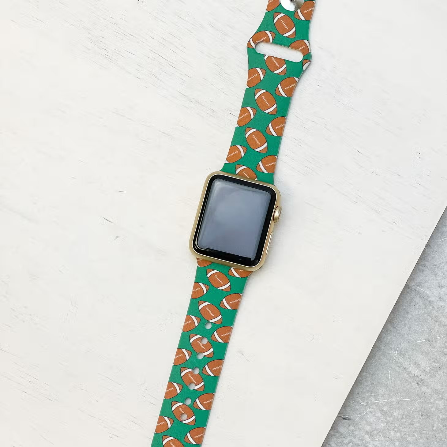 Football Printed Silicone Smart Watch Band