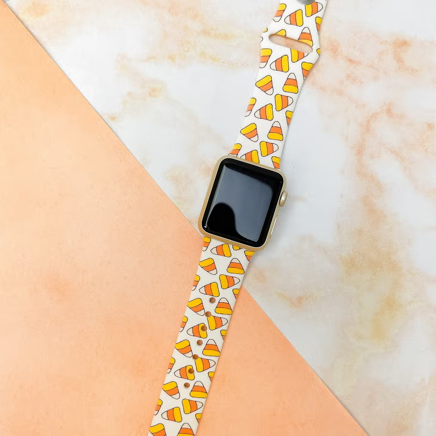 Candy Corn Silicone Smart Watch Band