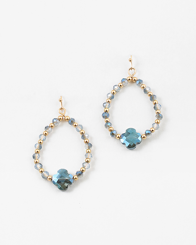 Montana Blue Gold Clover Teardrop Earrings