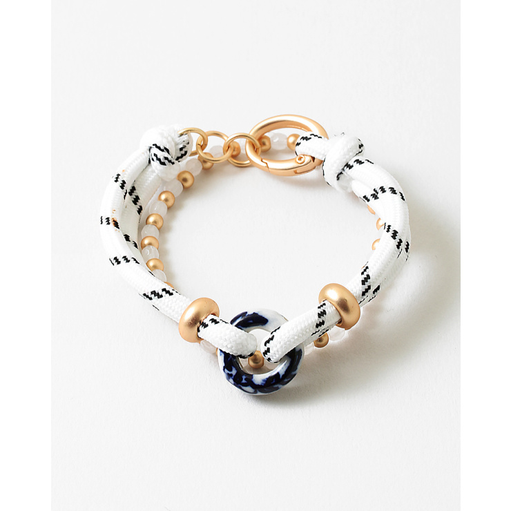 Nautical Corded Ceramic Bead Bracelet