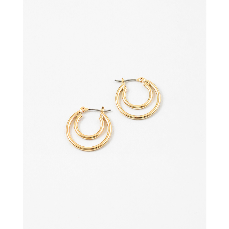 Double Hoop Gold Earrings
