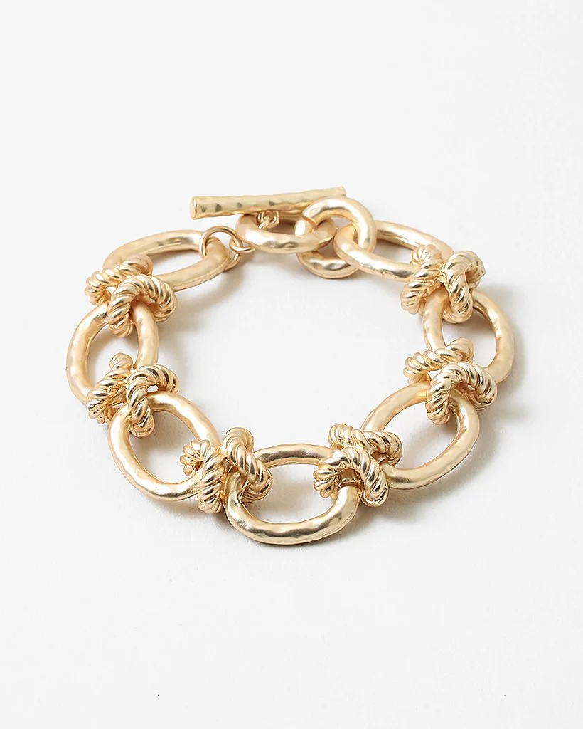 Chunky Matte Gold Link Bracelet