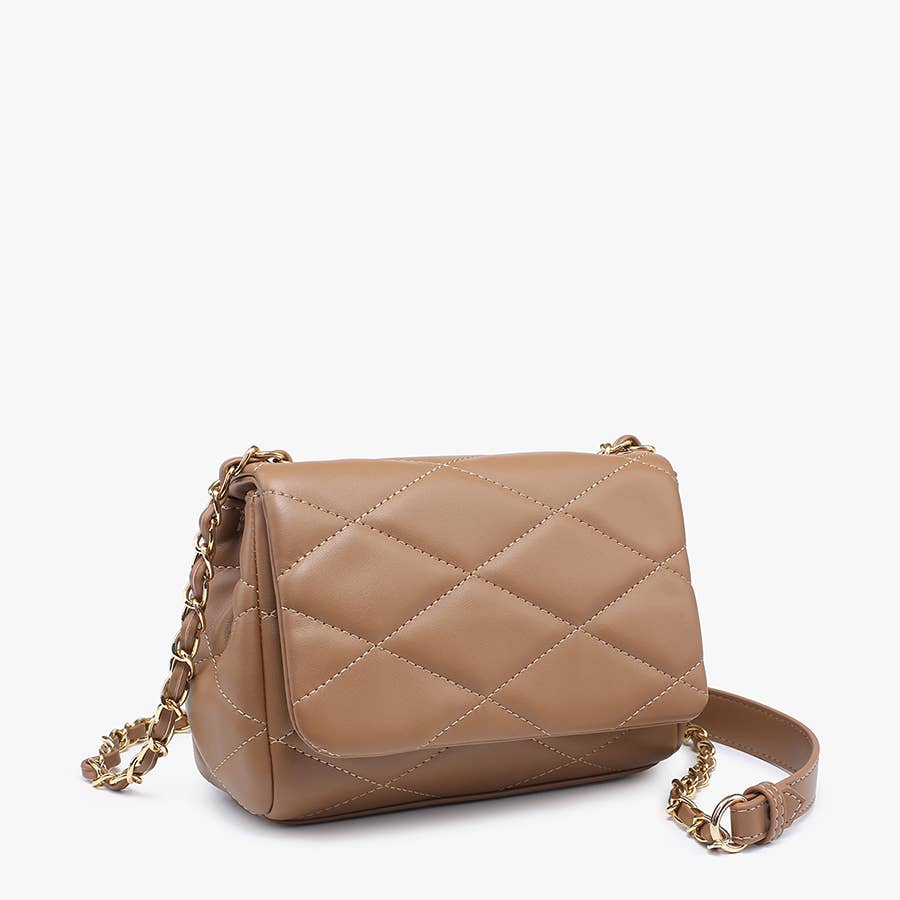 Megan Quilted Crossbody w/Chain Strap- Two Colors