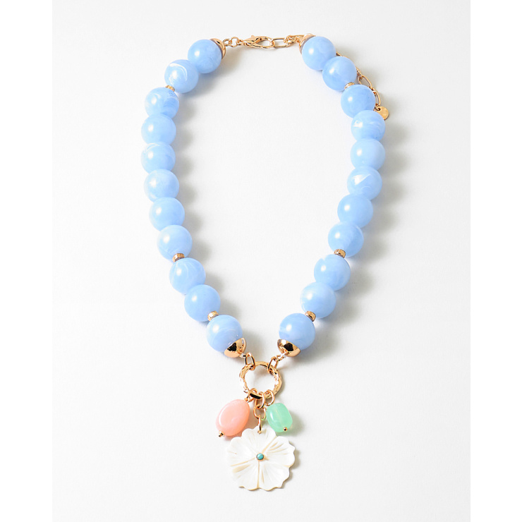 Blue Blossom Charm Necklace