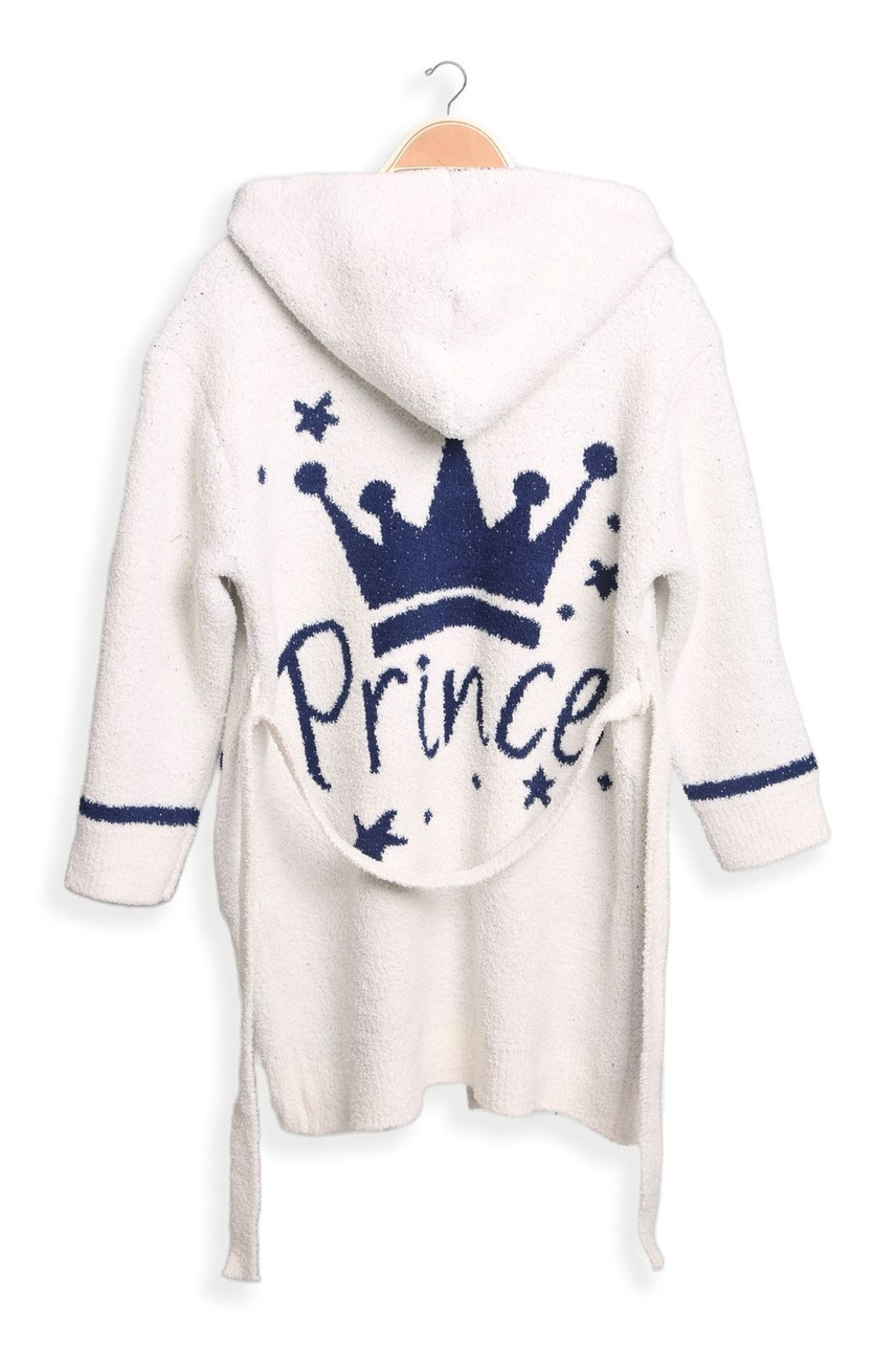 Luxury Cozy Kids Short Robe with Hood- Prince