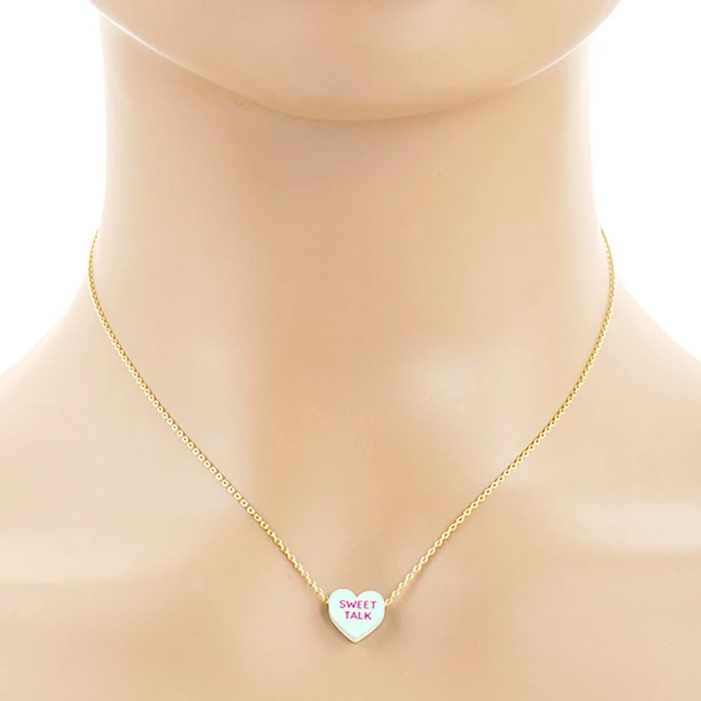 Message Heart Pendant Necklace- Six Styles