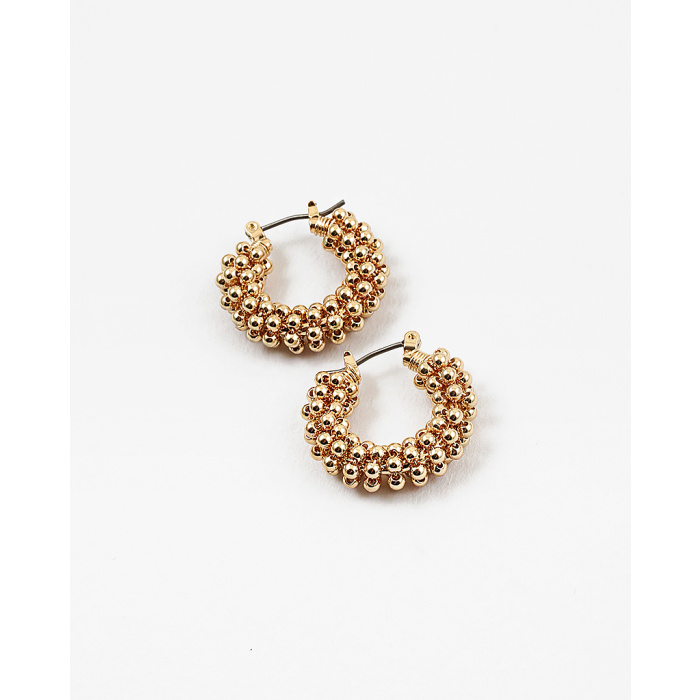 Gold Beaded Hoop Earrings