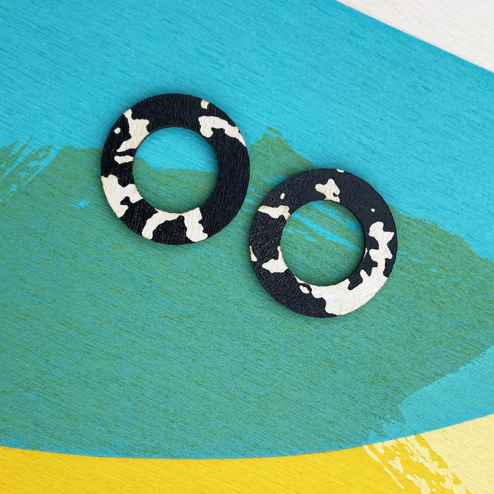 Earrings - Mottled Hoops