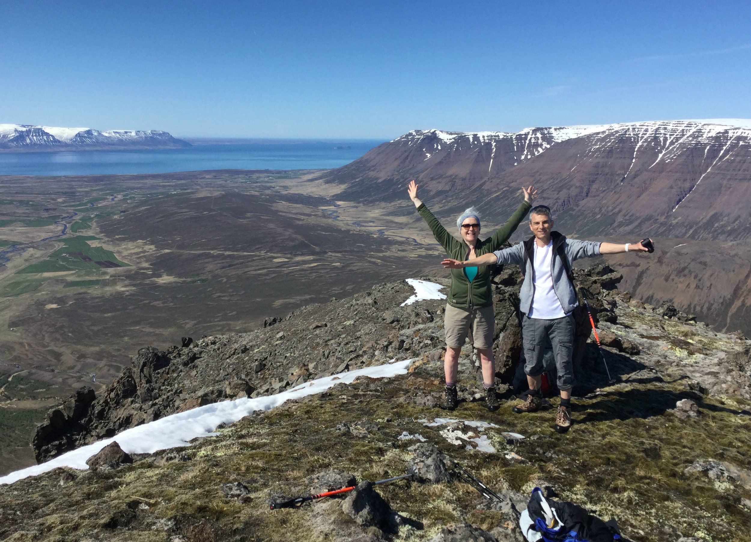 At the top