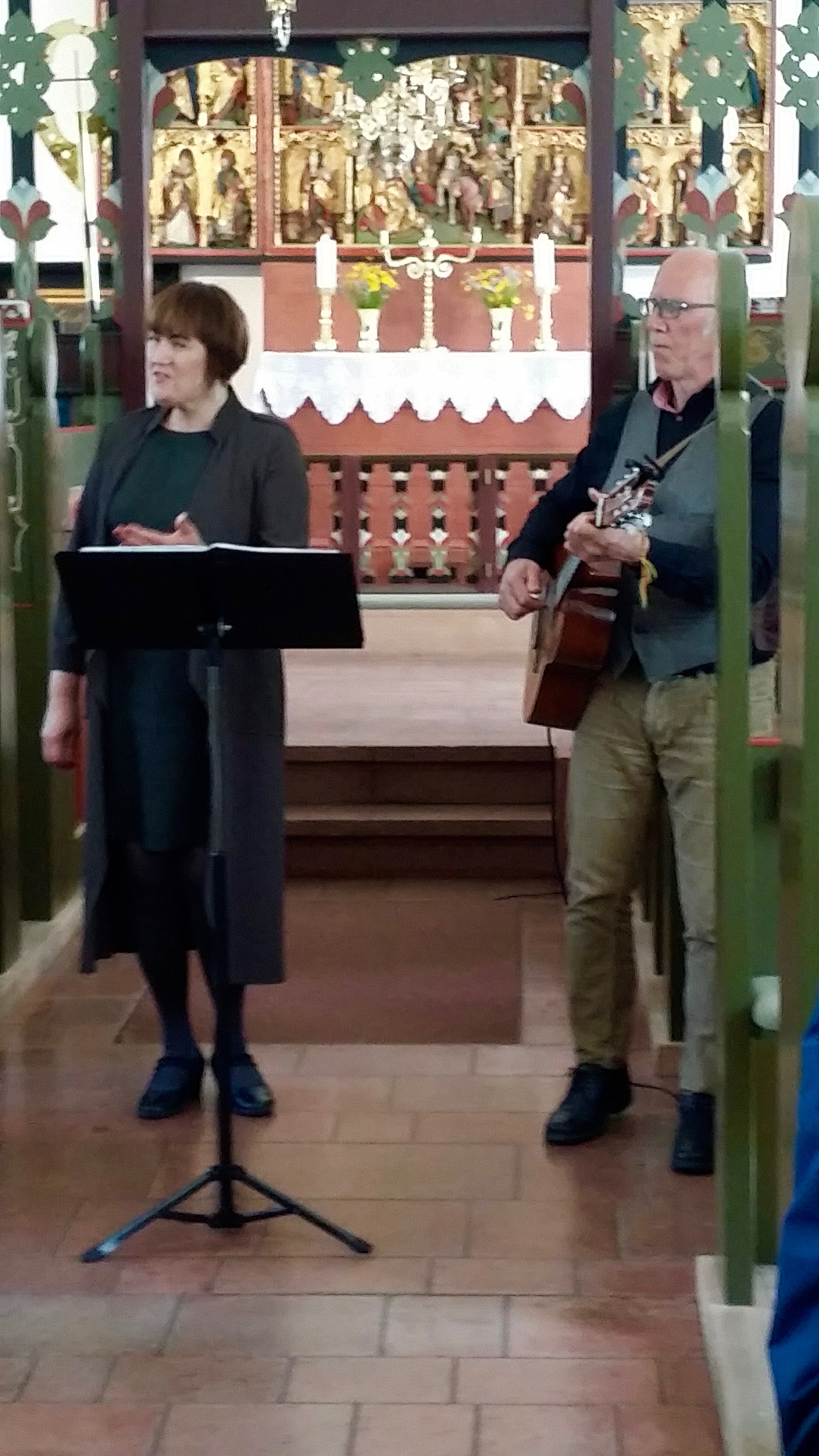 Kristjana Arngrímsdóttir and Kristján Hjartarson performing 