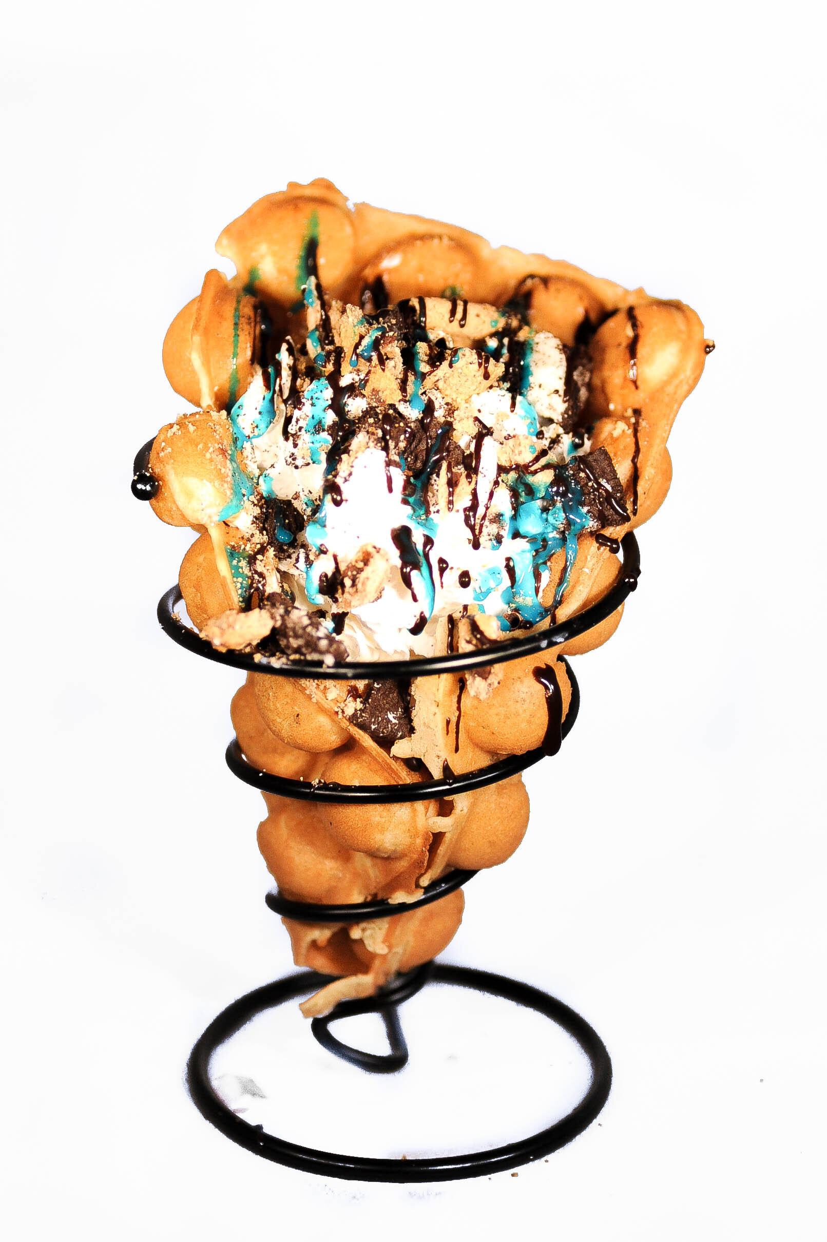 Bubble Waffle Ice Cream Banana Nutella Chocolate