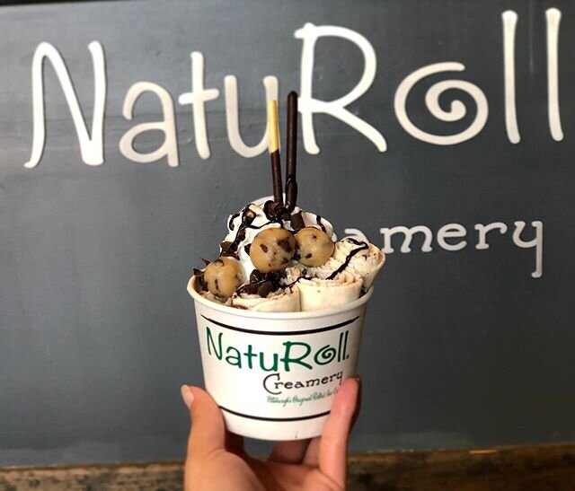 COOKIE DOUGH 🍪
We will be featuring edible cookie dough from @saladasweets in all of our stores, Lawrenceville, Cranberry, and Robinson! 
How excited are you for this newest addition to the Naturoll Creamery menu? 🥳🥳 #rolledicecream #pittsburgh #n