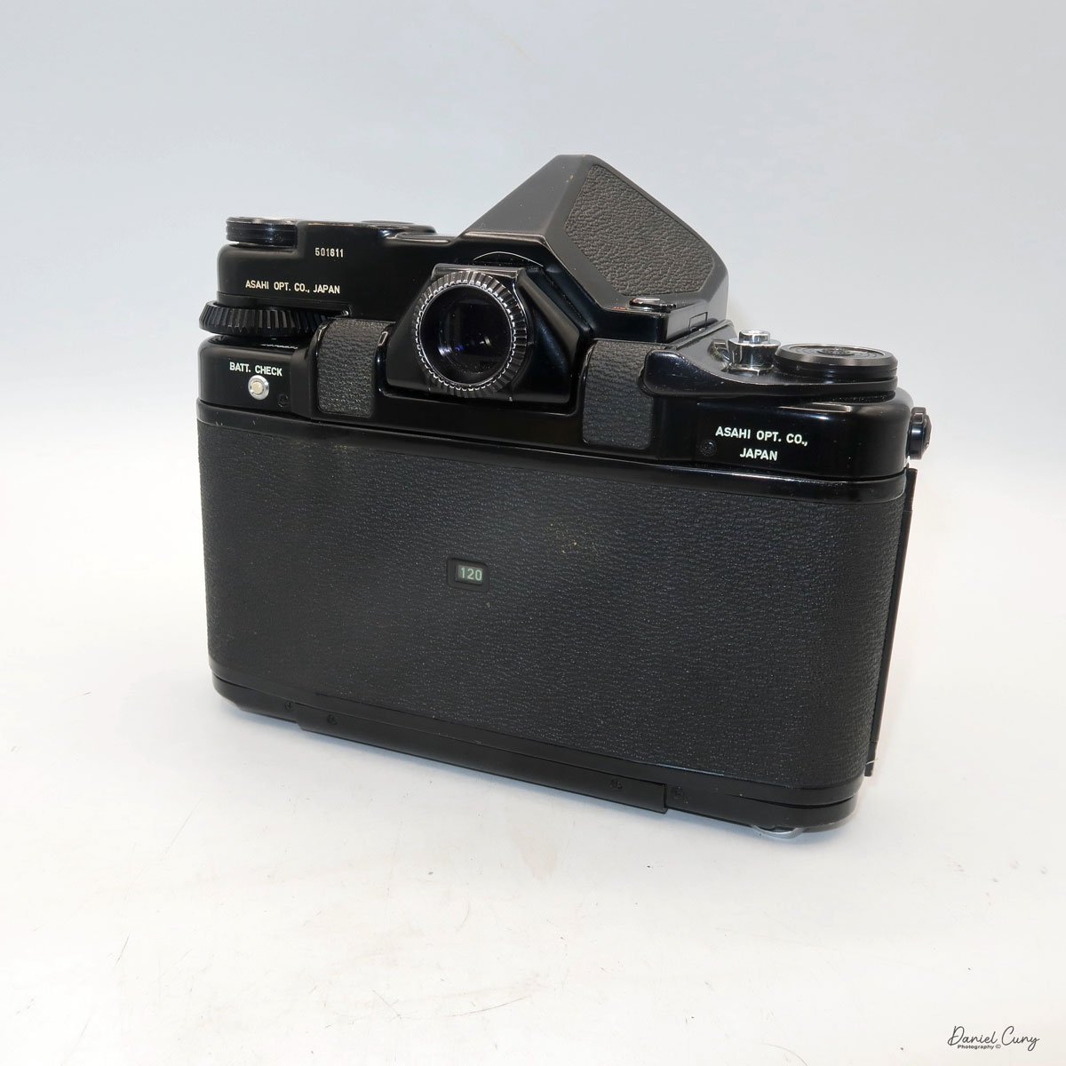 Different angles of the Pentax 6x7 camera.