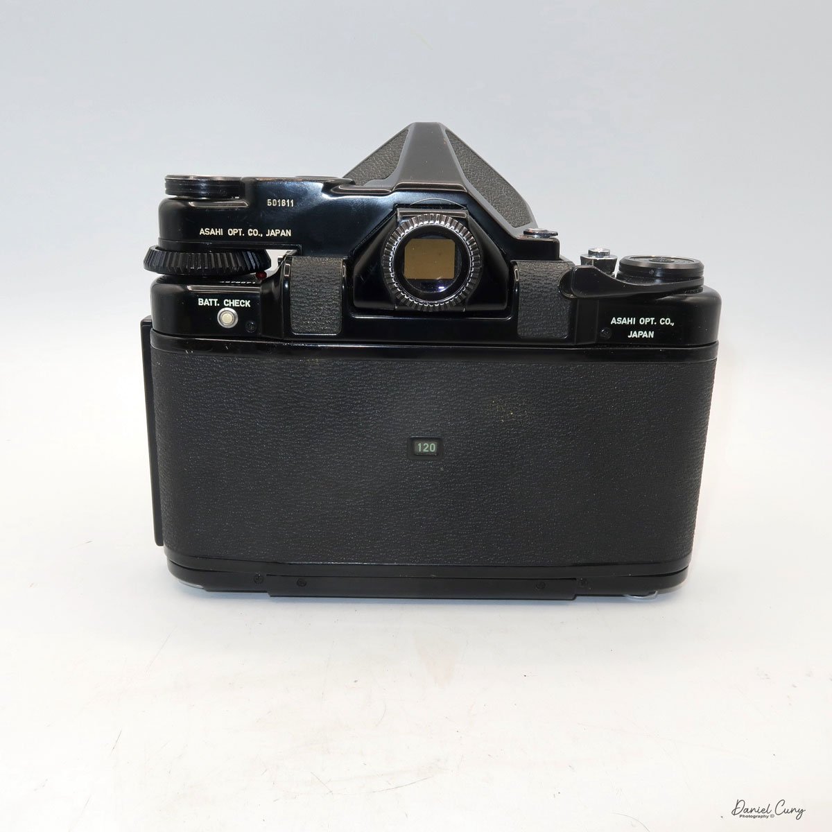 Different angles of the Pentax 6x7 camera.