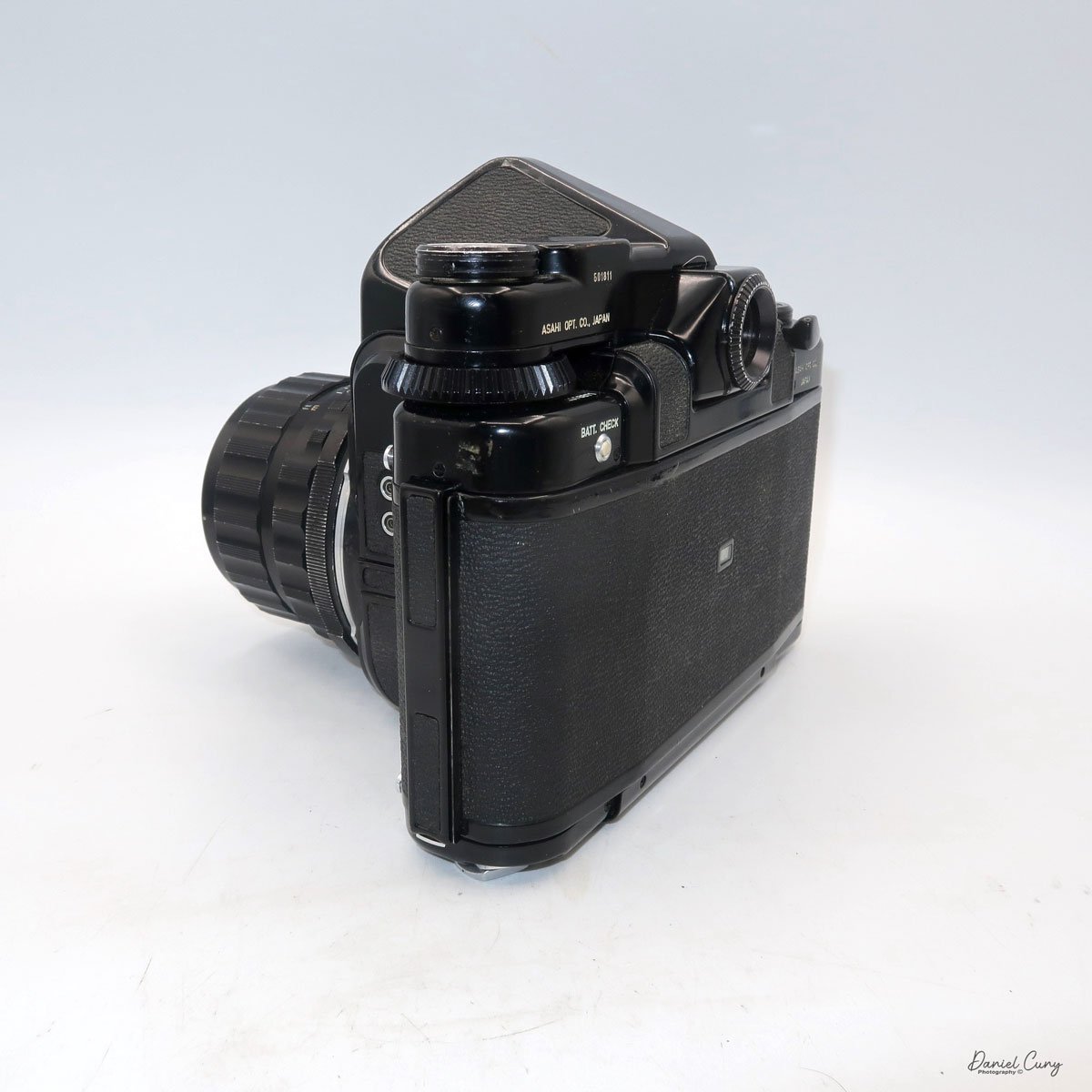 Different angles of the Pentax 6x7 camera.