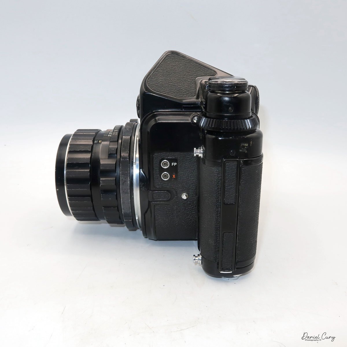 Different angles of the Pentax 6x7 camera.