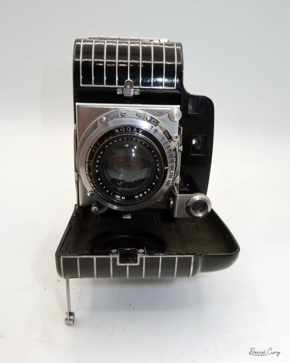 Leg supporting the Kodak Bantam Special.