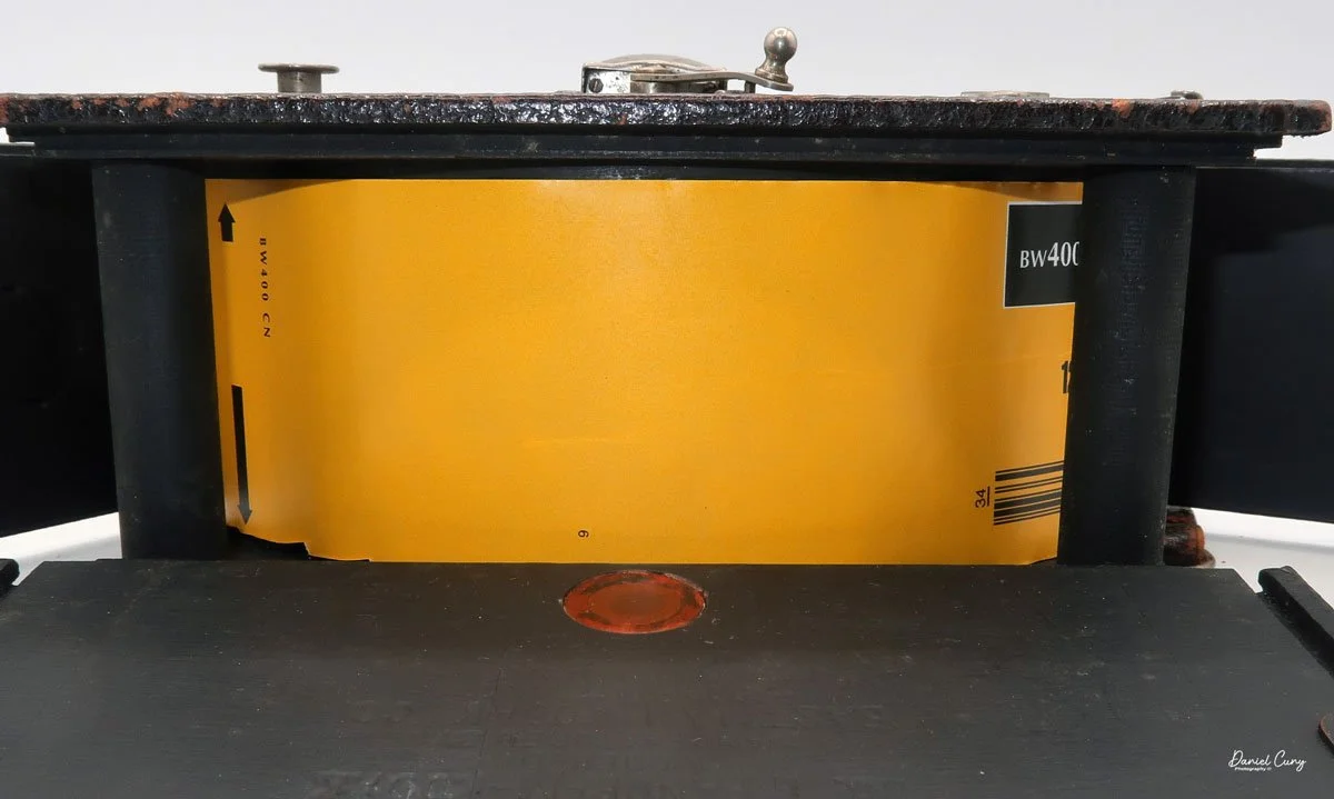 Film loaded in the Kodak Panoram 1 camera