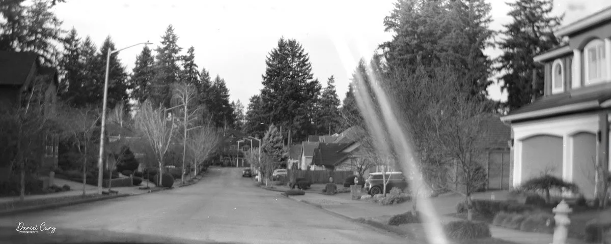 Looking down a neighborhood street
