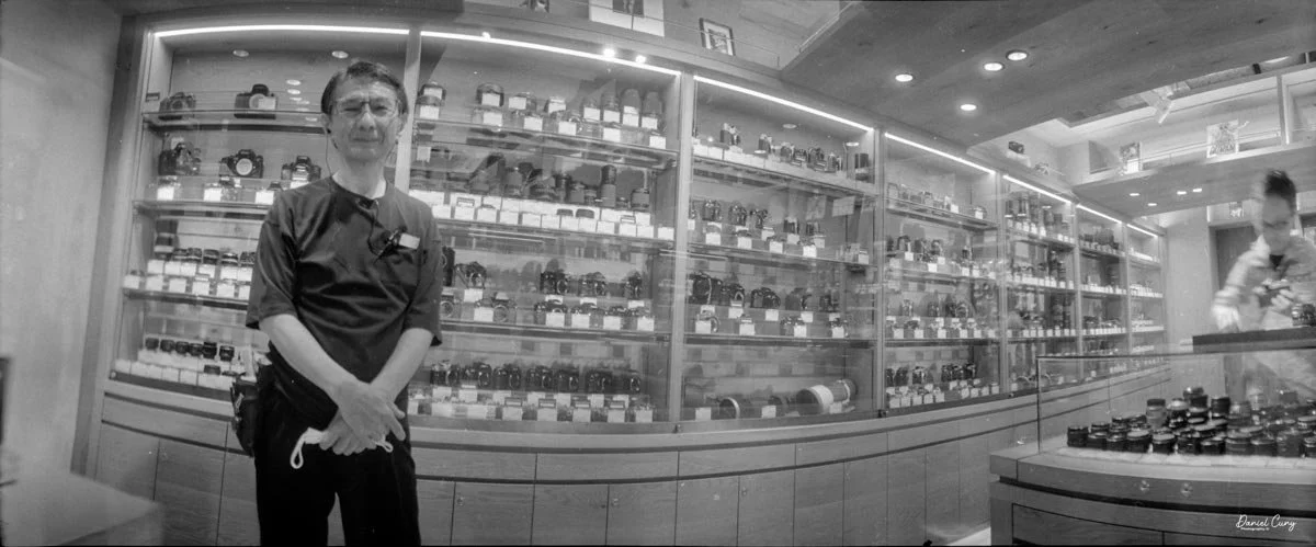 Salesperson in Kitayama camera. A wonderful store.