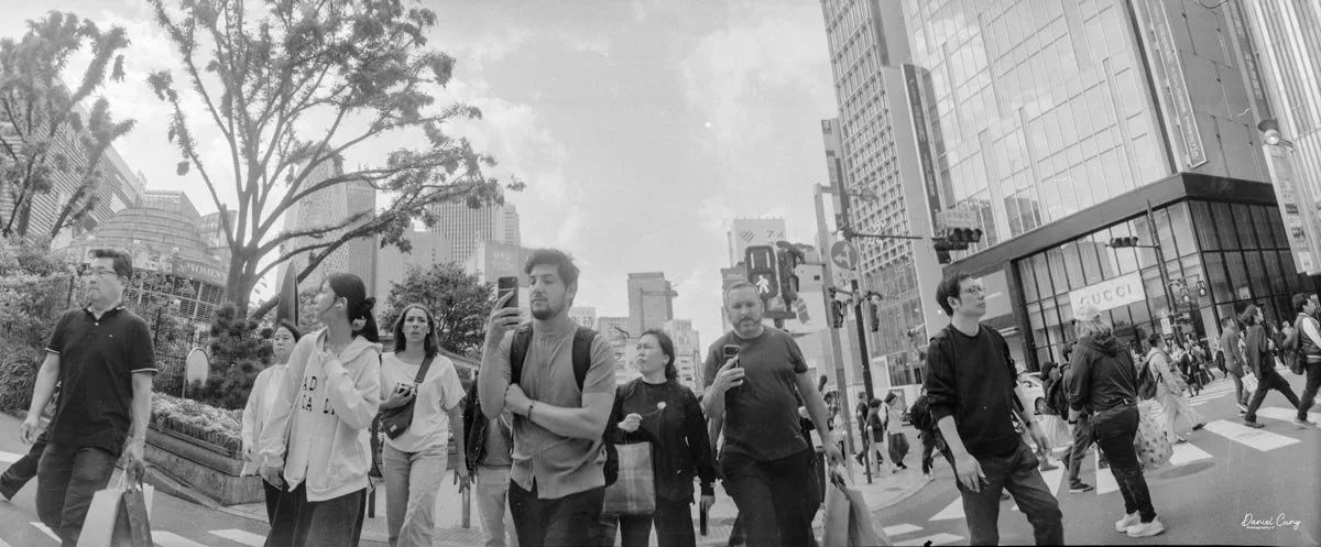 Crossing the street near Shibuya station, Tokyo