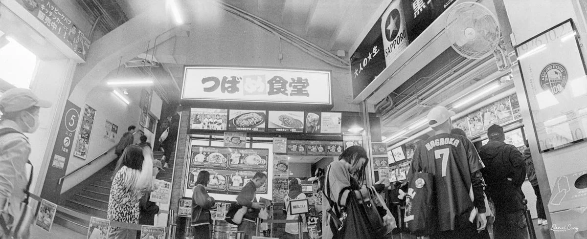 Buying food at Jingu stadium