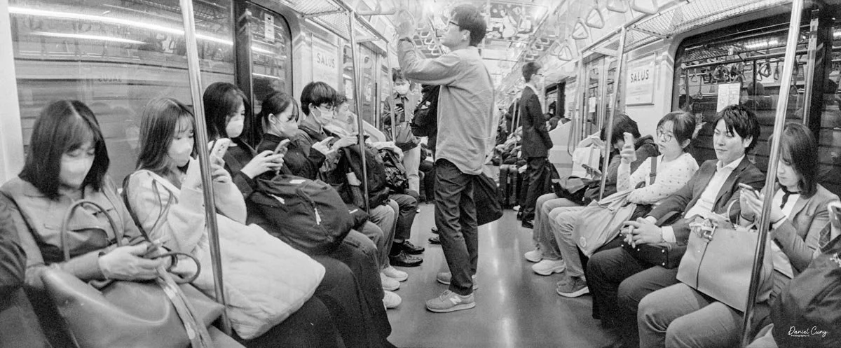 Subway travel in Tokyo.