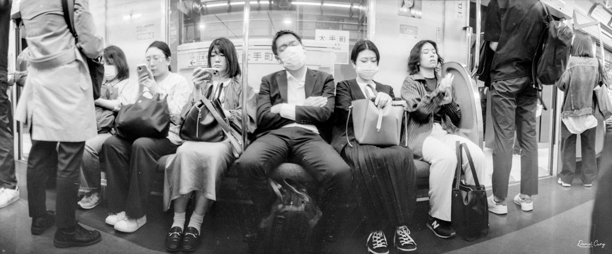 Not everyone is awake on the subway, just like at home.