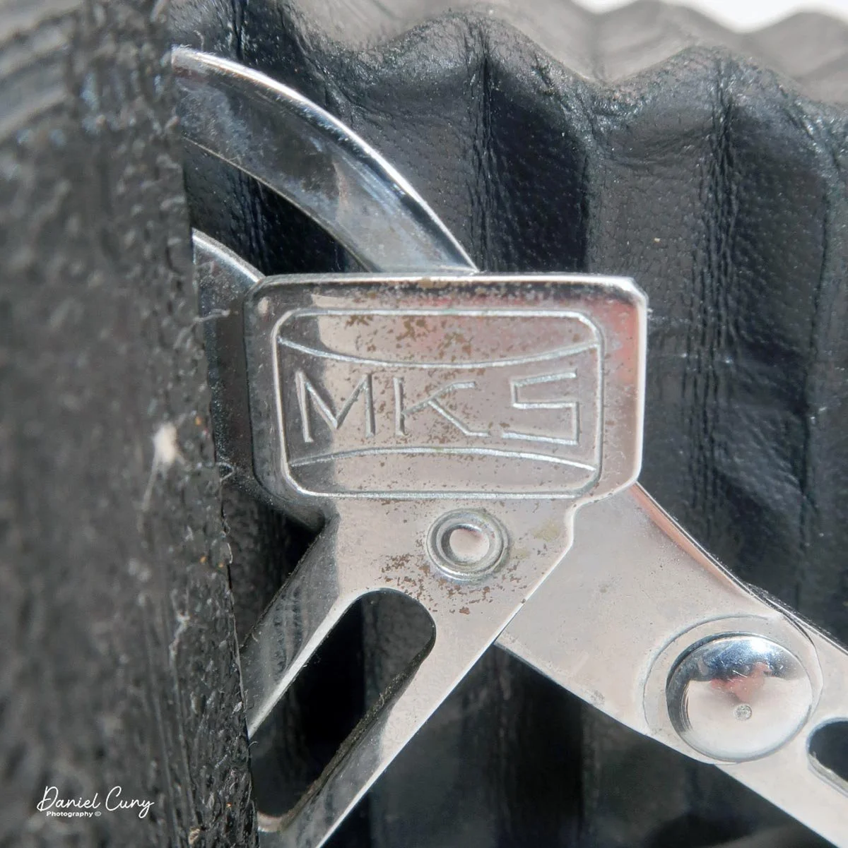 Knobs on struts to close the lens door.