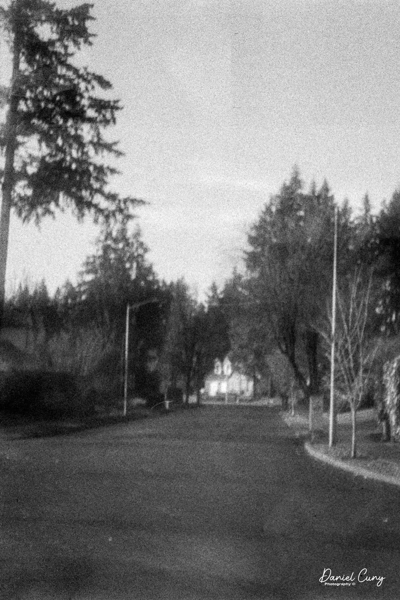Looking down the street