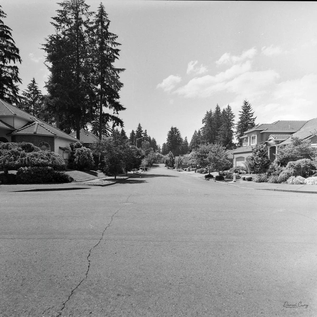 Looking down the street
