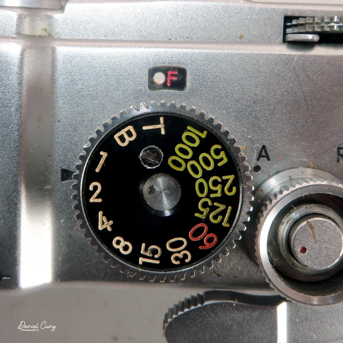 Shutter speed &amp; flash Sync selector.