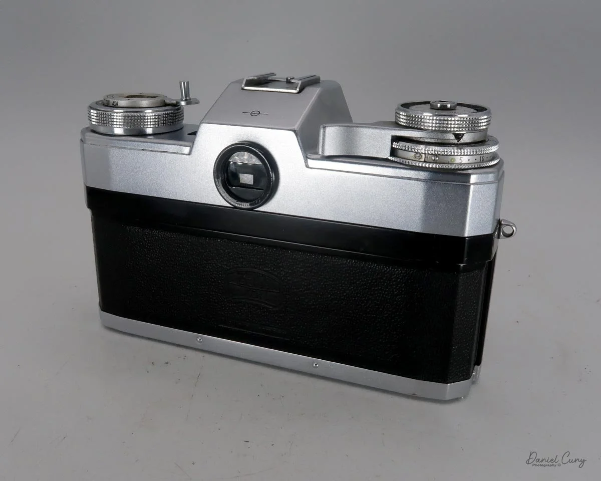 Different angles of the Zeiss Ikon Contarex camera.