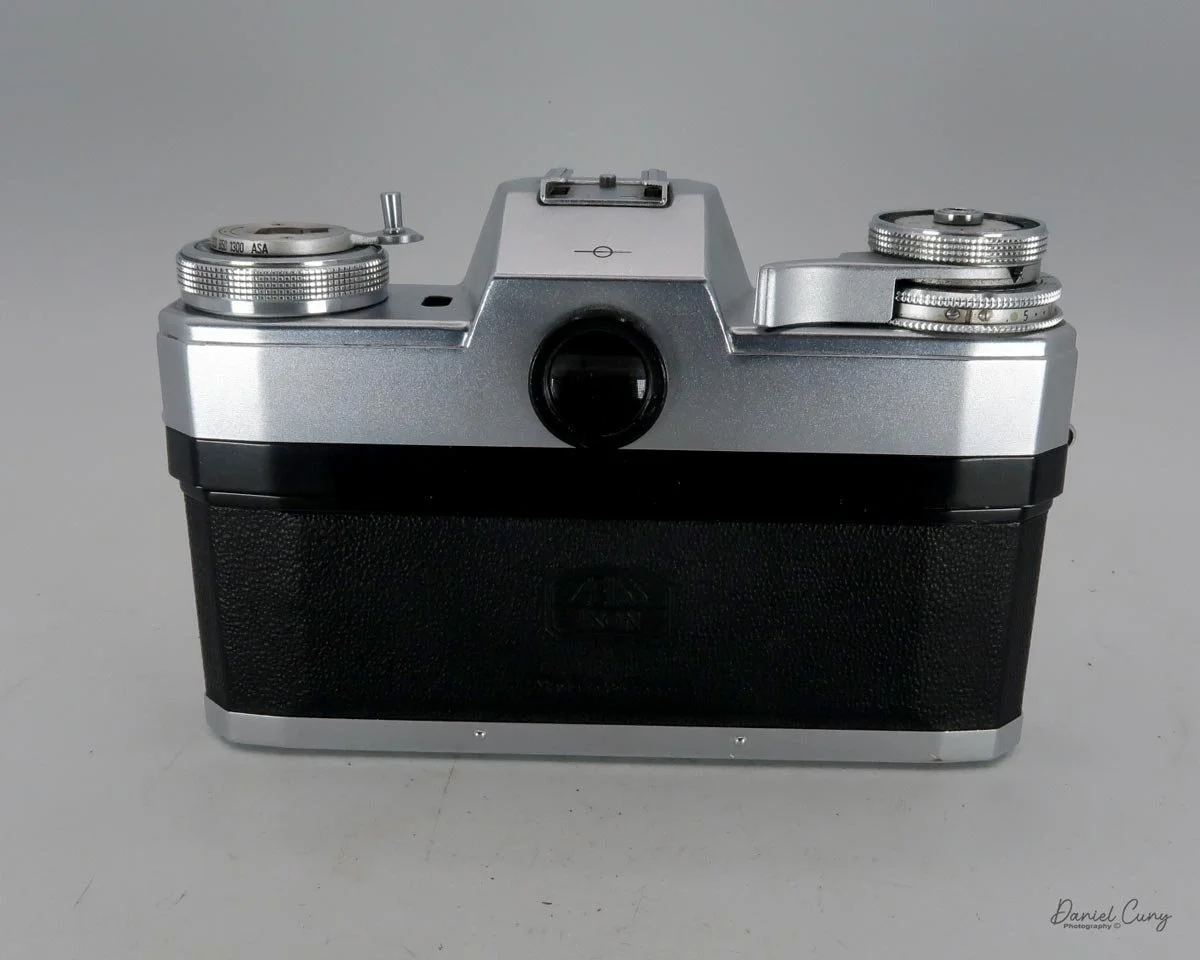 Different angles of the Zeiss Ikon Contarex camera.