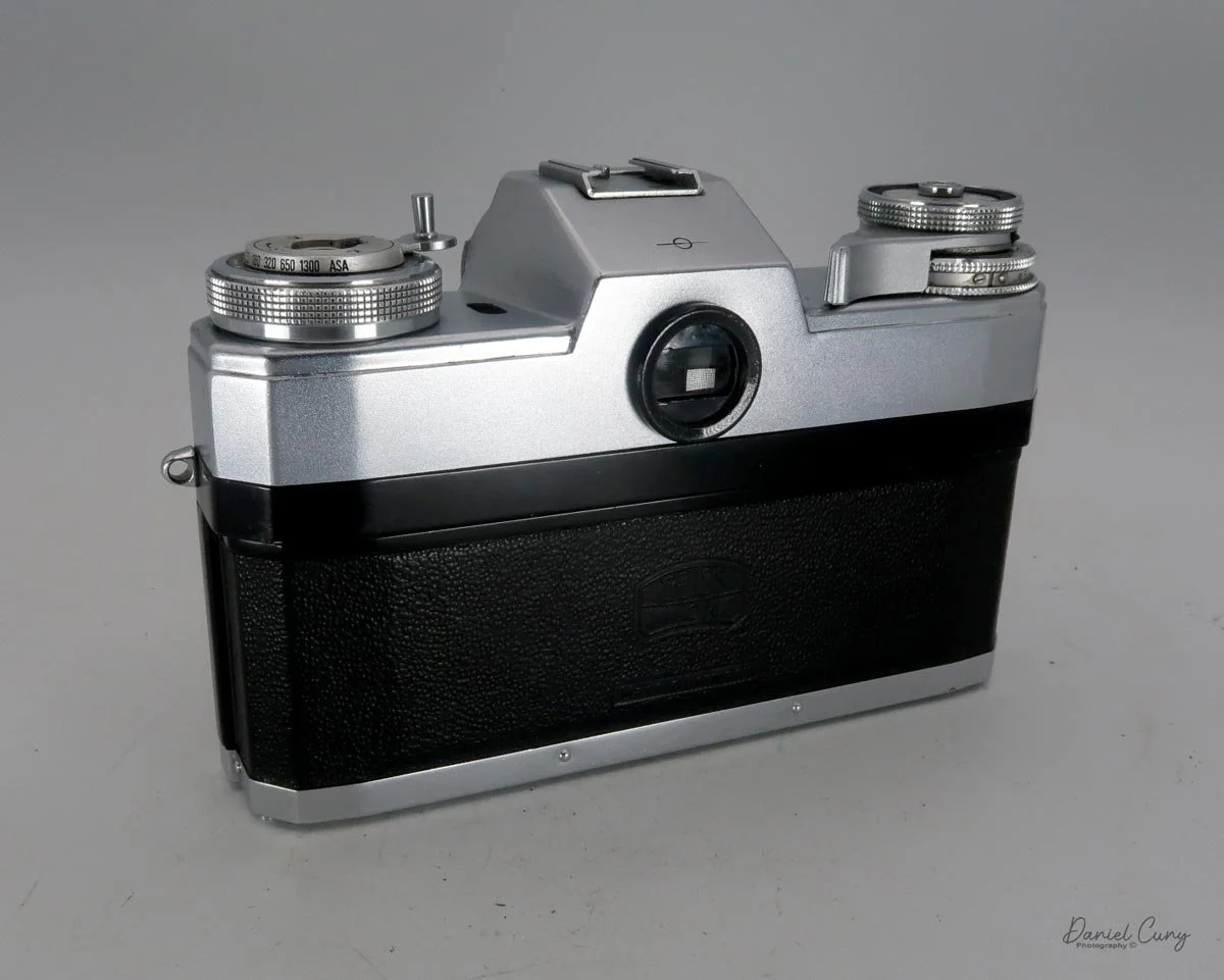 Different angles of the Zeiss Ikon Contarex camera.