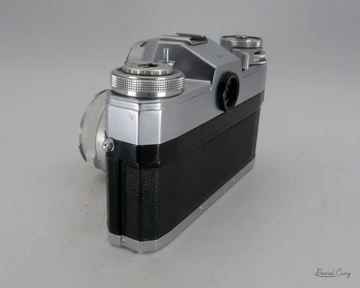 Different angles of the Zeiss Ikon Contarex camera.