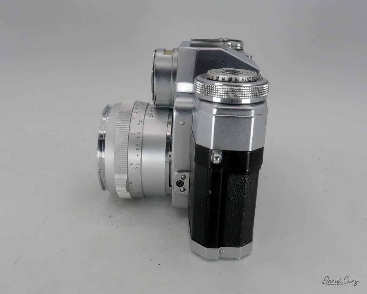 Different angles of the Zeiss Ikon Contarex camera.