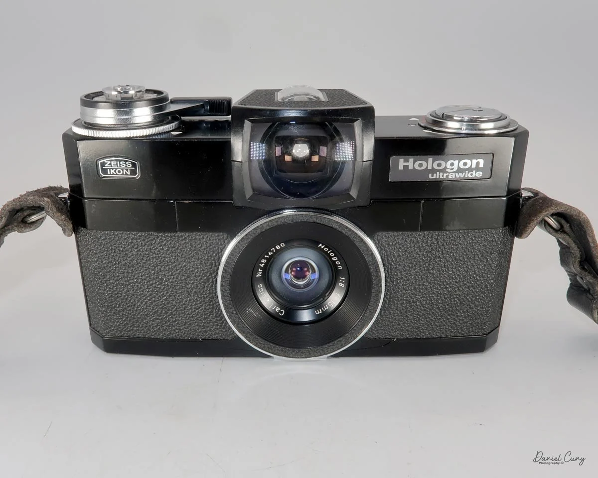 Different angles of the Zeiss Ikon Hologon Ultrawide camera.