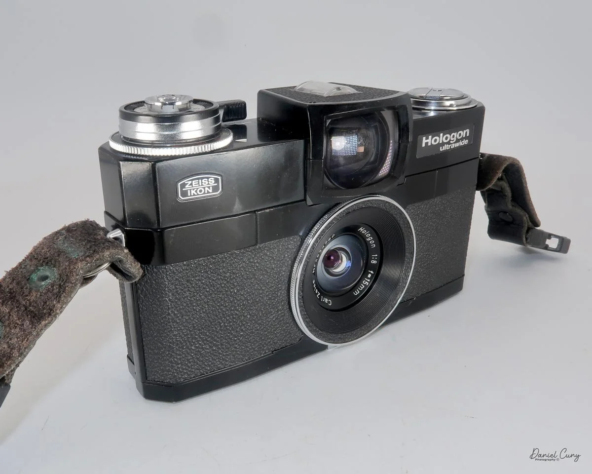 Different angles of the Zeiss Ikon Hologon Ultrawide camera.