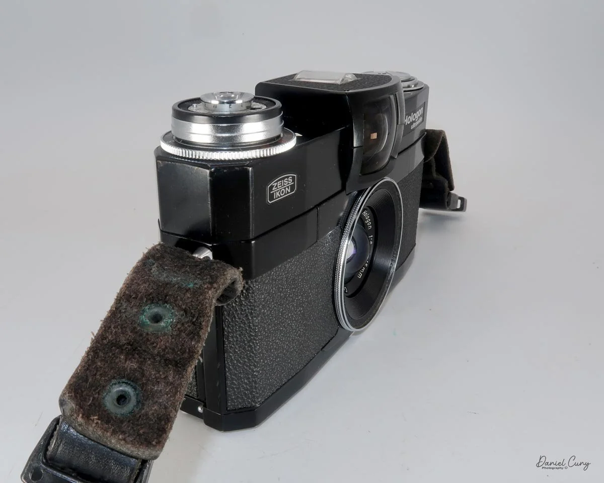 Different angles of the Zeiss Ikon Hologon Ultrawide camera.