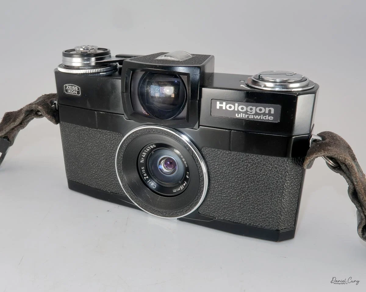 Different angles of the Zeiss Ikon Hologon Ultrawide camera.