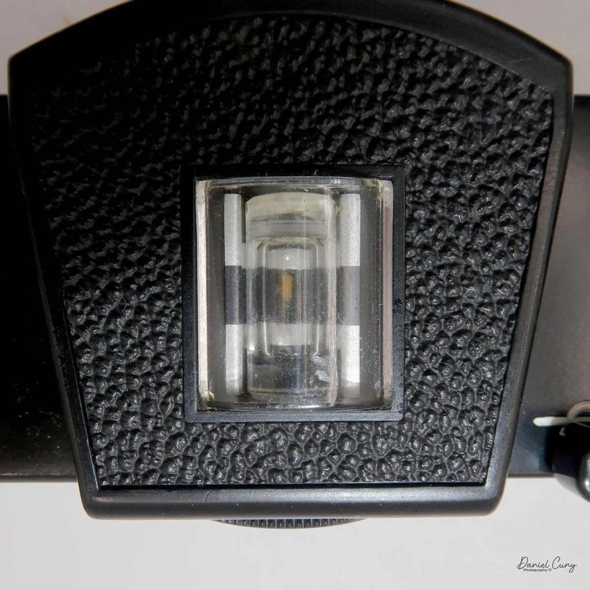 Bubble level on top og viewfinder