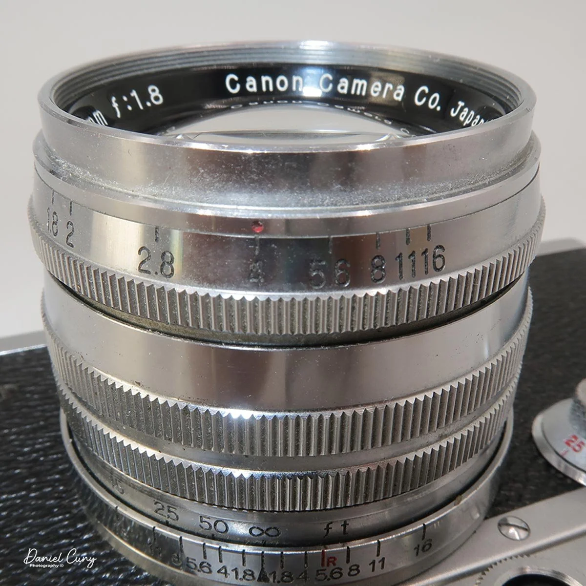 Focus ring on the Canon 50mm f/1.8 lens