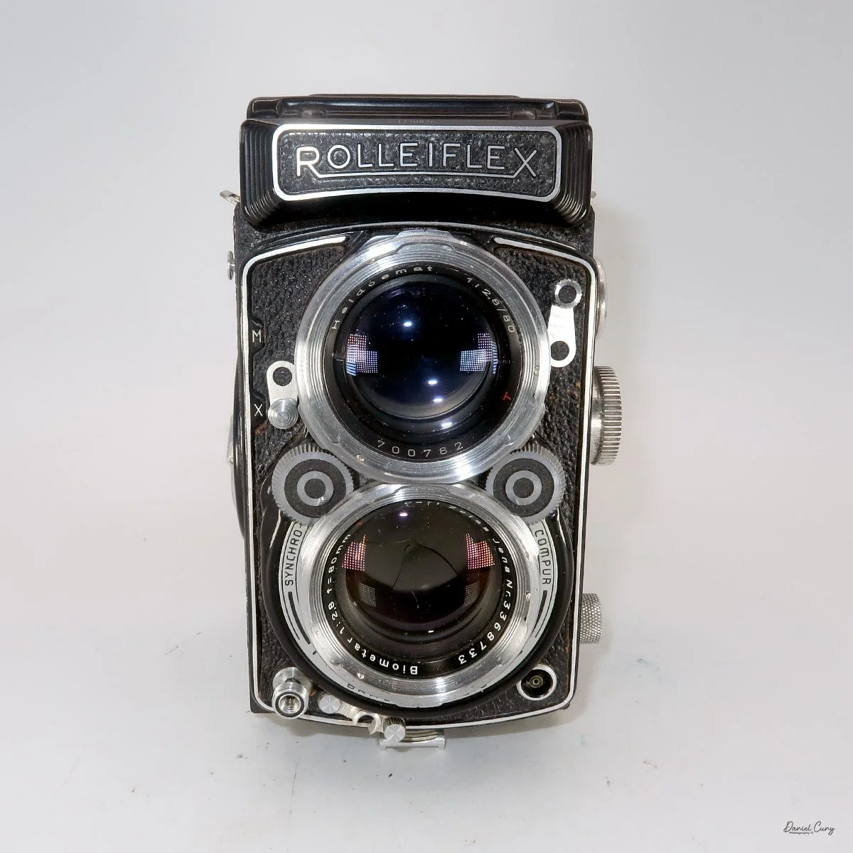 Different angles of the Rolleiflex 2.8B.