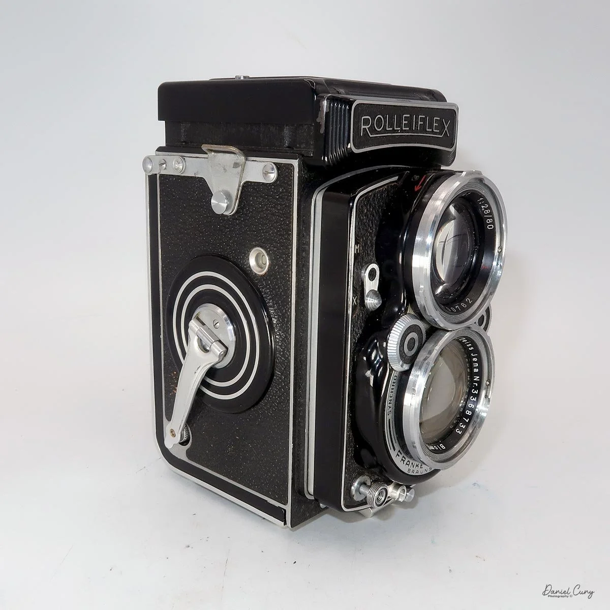 Different angles of the Rolleiflex 2.8B.