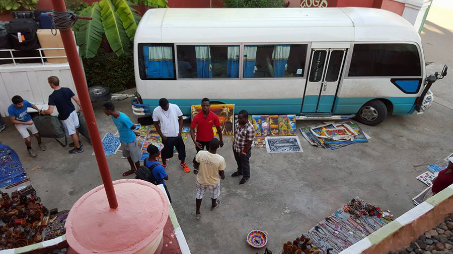  The view from second floor of the mission house...the local vendors stopped by! 