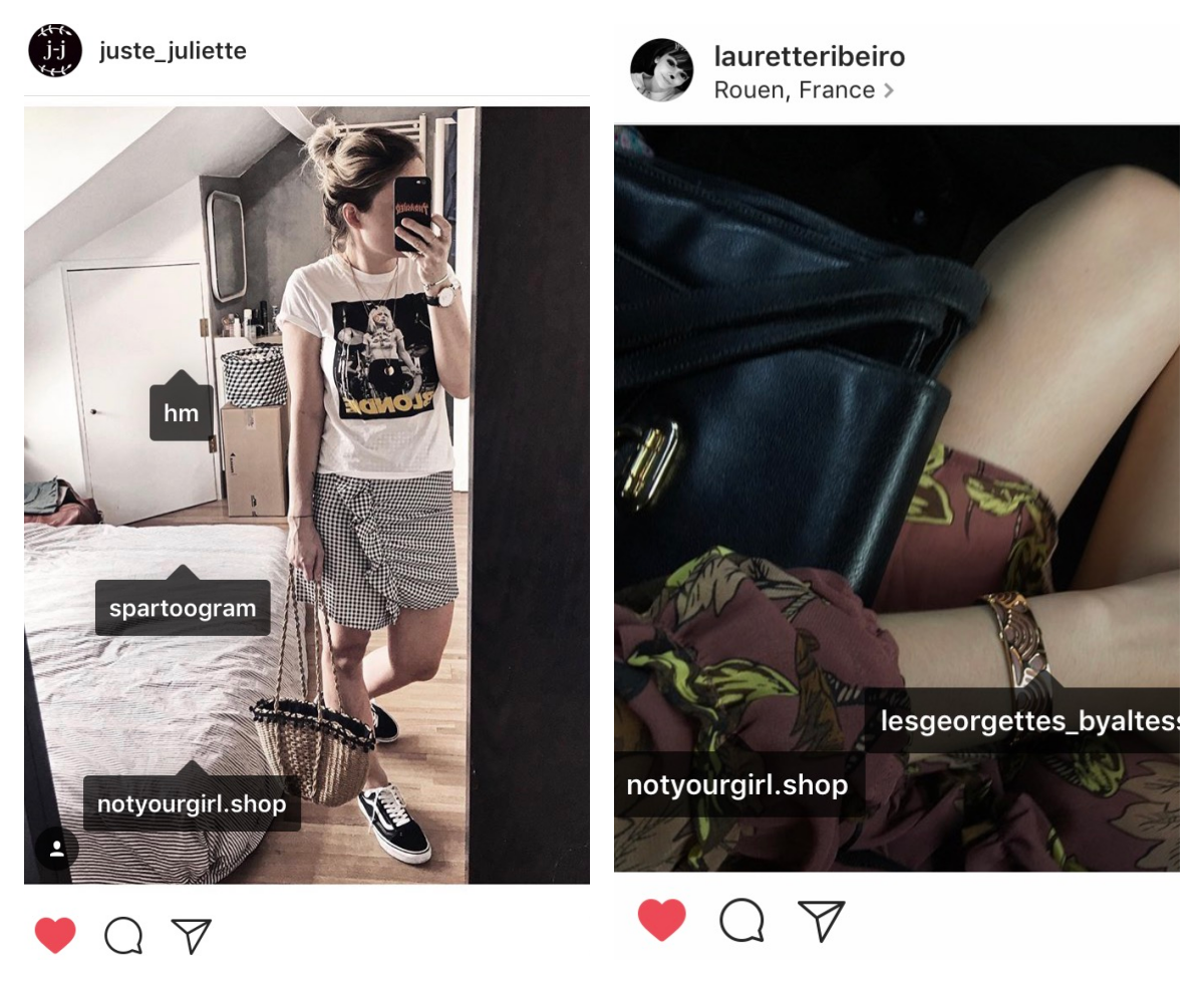 Juliette nous a associé notre panier pompons trop cute à une magnifique tenue (je veux la même jupe). Laurette porte notre robe violette à fleurs jaunes et est trop mignonne avec ! 